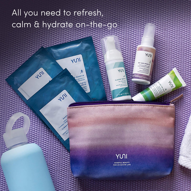 [Australia] - YUNI Beauty Natural Travel Essentials Kit (7pc kit) Beauty On the Run Travel Size Body Care Kit - Cleanse, Refresh, Hydrate - Save Time & Relieve Stress - All Natural, Paraben-Free, Cruelty-Free 