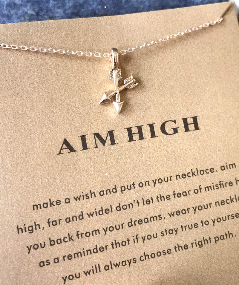 [Australia] - LANG XUAN Friendship Anchor Compass Necklace Good Luck Elephant Pendant Chain Necklace with Message Card Gift Card Gold Arrow 