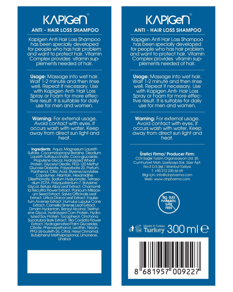[Australia] - McG KAPIGEN Anti Hair Loss Shampoo - DHT Blocker, Growth, PROCAPIL, Vegan, Biotin, Natural, Organic | NO Minoxidil, Finasterid | Sulphate, SLS, SLES, Paraben, Cruelty FREE | Treatment for Men & Women 