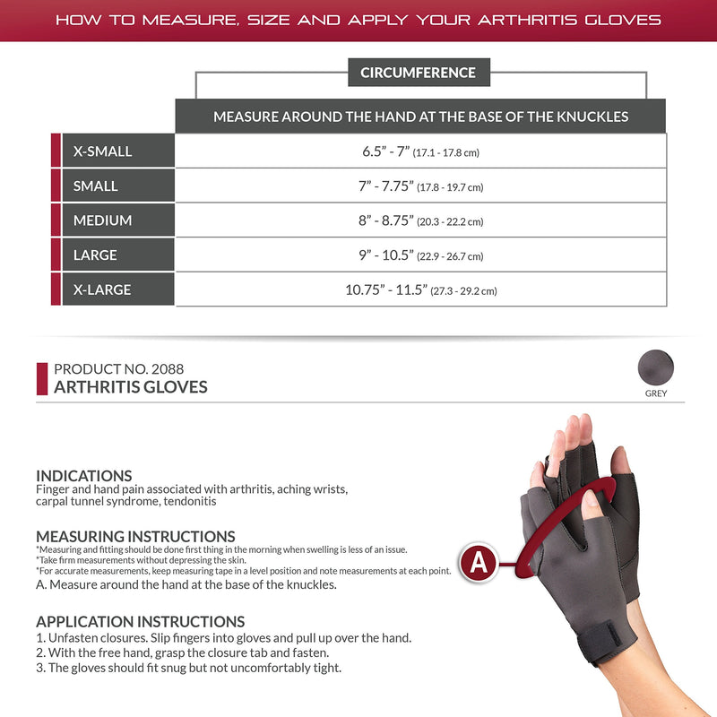 [Australia] - OTC Premium Support Arthritis Gloves, 1 Pair, Medium Black Medium (1 Pair) 