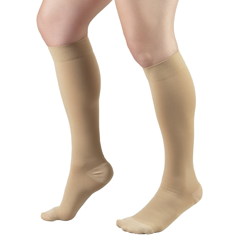 [Australia] - Truform Short Length Surgical Stockings, 18 mmHg Compression for Men and Women, Reduced Length, Closed Toe, Beige, Large Large (1 Pair) 