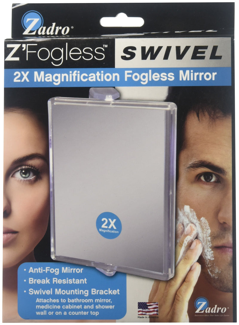 [Australia] - Zadro 2x Mag Z Fogless Swivel Shower Mirror with Dual Suction Cup, 6-Inch 
