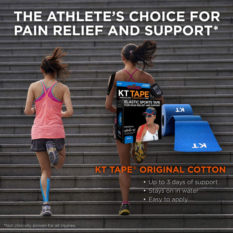 [Australia] - KT Tape Original Cotton Elastic Kinesiology Therapeutic Athletic Tape, 20 Pack, 10” Cut Strips Beige - Precut 