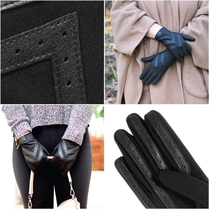 [Australia] - isotoner Women's Spandex Shortie Touchscreen Gloves Large/ X-Large Black - Smartdri 