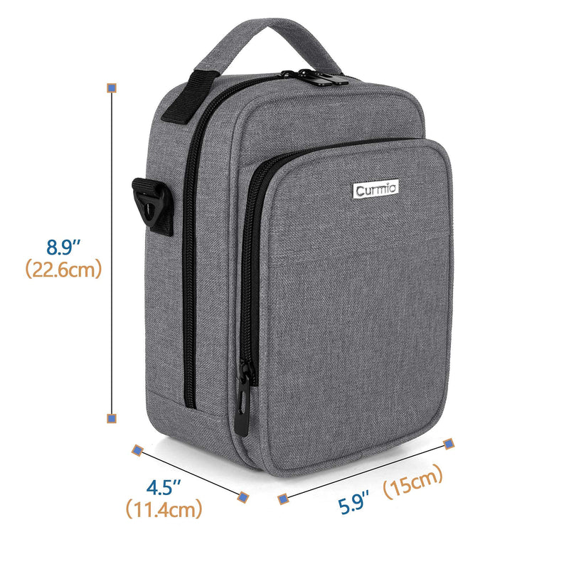 [Australia] - CURMIO Insulin Cooler Travel Case, Diabetic Medication Organizer Bag with Shoulder Strap for Insulin Pens and Diabetic Supplies, Gray (Patented Design) 