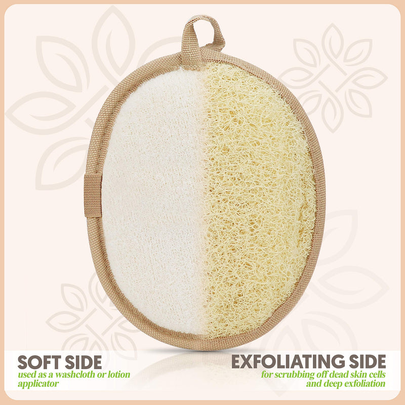 [Australia] - Premium Exfoliating Loofah Pad Body Scrubber, Made with Natural Egyptian Shower Loufa Sponge That Gets You Clean, Not Just Spreading Soap (2 Pack) 