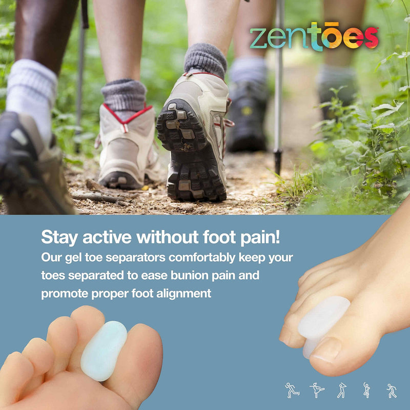 [Australia] - ZenToes 6 Pack Gel Toe Separators with No Loop for Bunions and Corns - Corrector Pads Provide Bunion Relief and Prevent Toe Rub (Large) Large (Pack of 6) 