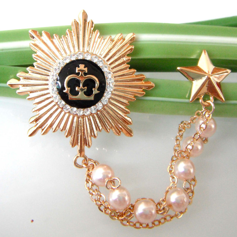 [Australia] - Navachi 18k Gold Plated Crystal Medal of the Royal Az7673b Brooch pin 