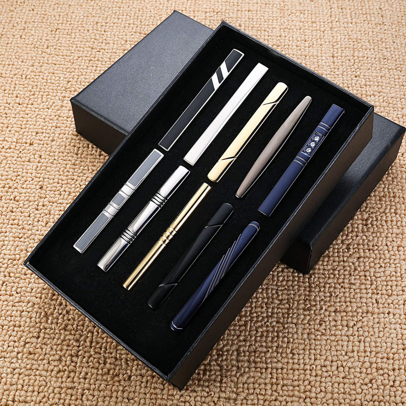 [Australia] - YADOCA Tie Clips Set for Men Regular Classic Tie Bar Clips Pinch Wedding Business Tie Clips with Gift Box 