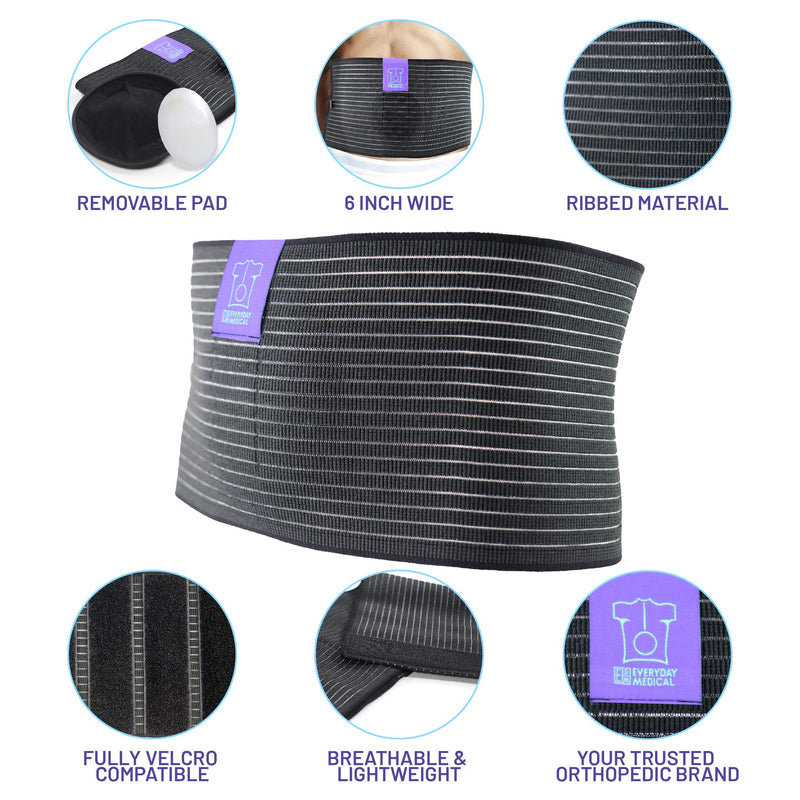 [Australia] - Umbilical Hernia Belt by Everyday Medical - Breathable Fabric Abdominal Binder For Hernia Support - Fast Relief For Epigastric, Navel and Ventral Hernias - Hernia Support Belt With Naval Pad - 3 Sizes 