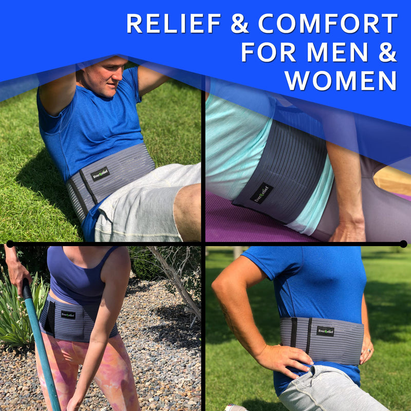 [Australia] - Umbilical Hernia Belt for Men and Women -by EverRelief- Abdominal Binder Support for Hernia Pain and Weakened Abdomen (Large/Extra Large) L/XL 