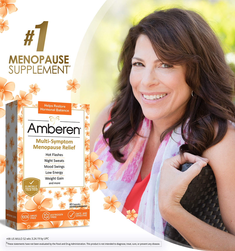 [Australia] - Amberen: Safe Multi-Symptom Menopause Relief. Clinically Shown to Relieve 12 Menopause Symptoms: Hot Flashes, Night Sweats, Mood Swings, Low Energy and More. 2 Month Supply 60 Day Supply 