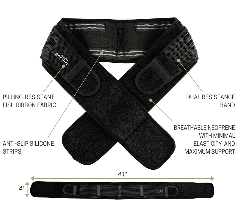 [Australia] - Vriksasana Sacroiliac Hip Belt for Women and Men That Alleviates Sciatic, Pelvic, Lower Back, Leg and Sacral Nerve Pain Caused by Si Joint Dysfunction| Trochanter Brace (Regular, Black) Regular (Hip Size 32"- 45") 