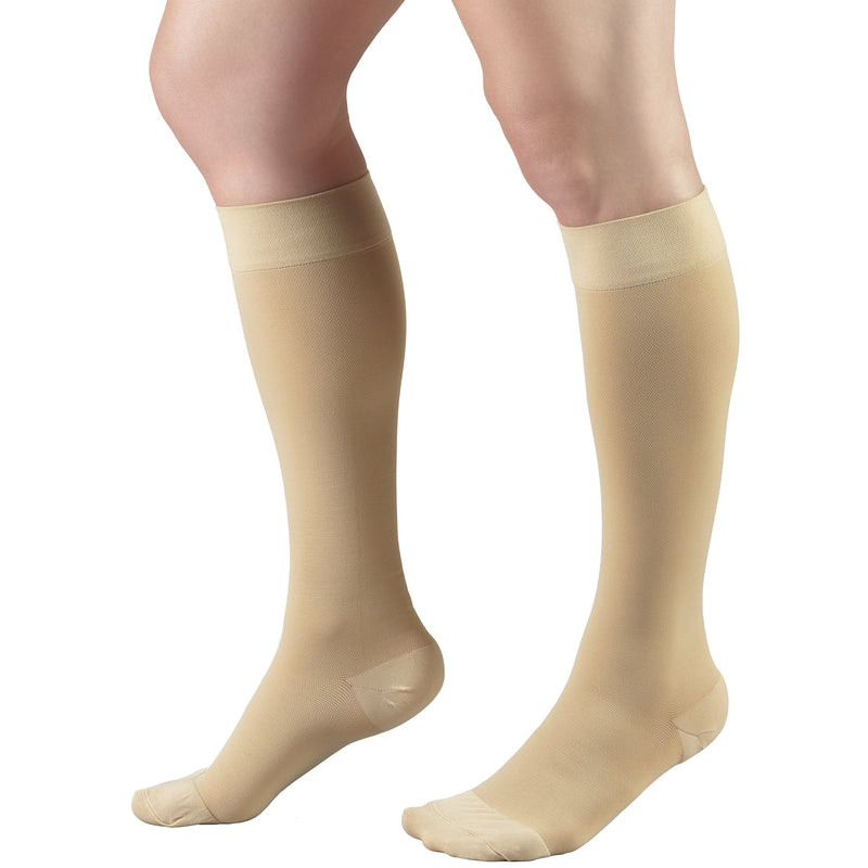 [Australia] - Truform 20-30 mmHg Compression Stockings for Men and Women, Knee High Length, Closed Toe, Beige, 3X-Large 3X-Large (1 Pair) 