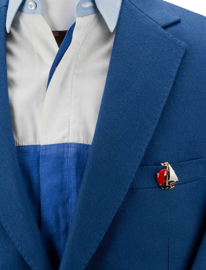 [Australia] - Knighthood Cute Sail Boat Lapel Pin Badge Coat Suit Collar Accessories Brooch for Men 
