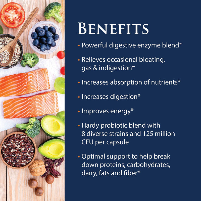 [Australia] - Enzyme Science™ Complete Digestion™, 30 Capsules –  Full Support for Digestive Health – for Occasional Gas, Bloating, and Indigestion – Probiotic for Men and Women – Digestive Enzyme Supplement 30 Count (Pack of 1) Frustration-Free Packaging 