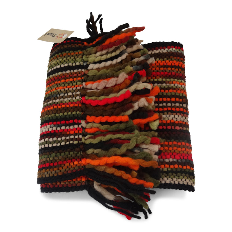 [Australia] - Men's and Women's Winter Striped Thick Scarf Red Muticoloured 