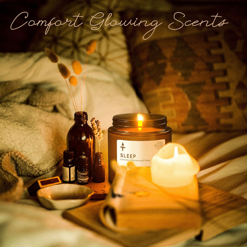 [Australia] - Sleep Candles Gifts for Women & Men, TRINIDa Aromatherapy Scented Candles Gift Set for Anxiety Relief & Perfect Sleep, Lavender Promotes Sleep, Chamomile Relieves Stress, Birthday Gifts for Her/Him -Sleep Candles 