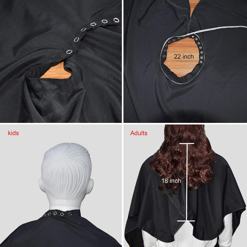 [Australia] - waterproof hairdresser cutting cape lightweight hair cape with two slots salon cutting cape metal buttons adjustable neck part for alduts and kids 