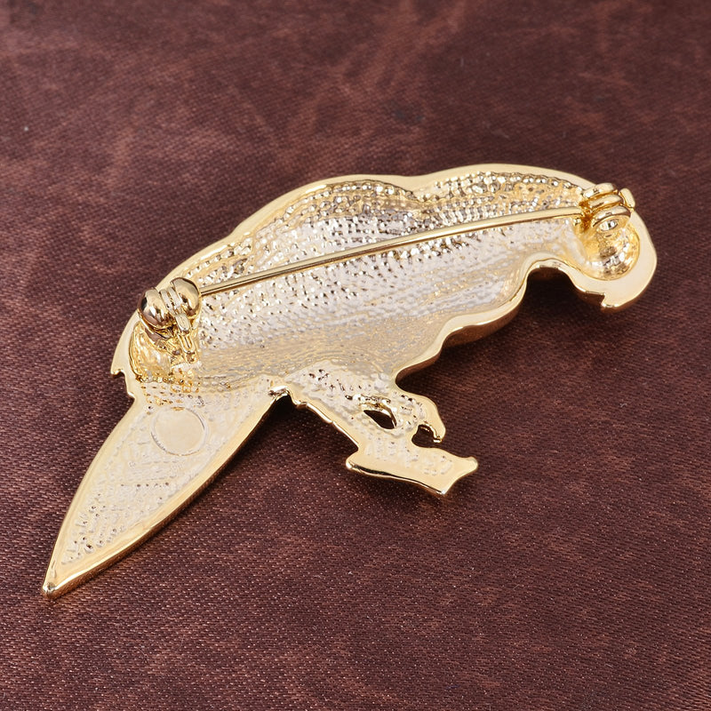 [Australia] - OBONNIE Colorful Enamel Crystal Rhinestone Lovely Parrot Bird Animal Brooch Pin Gold 