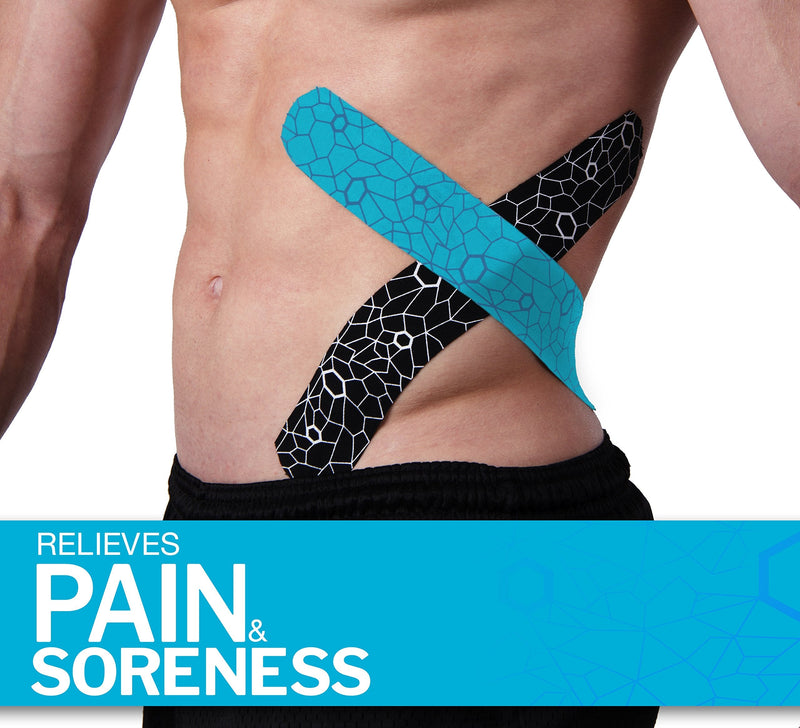 [Australia] - TheraBand Kinesiology Tape, Waterproof Physio Tape for Pain Relief Black/White 