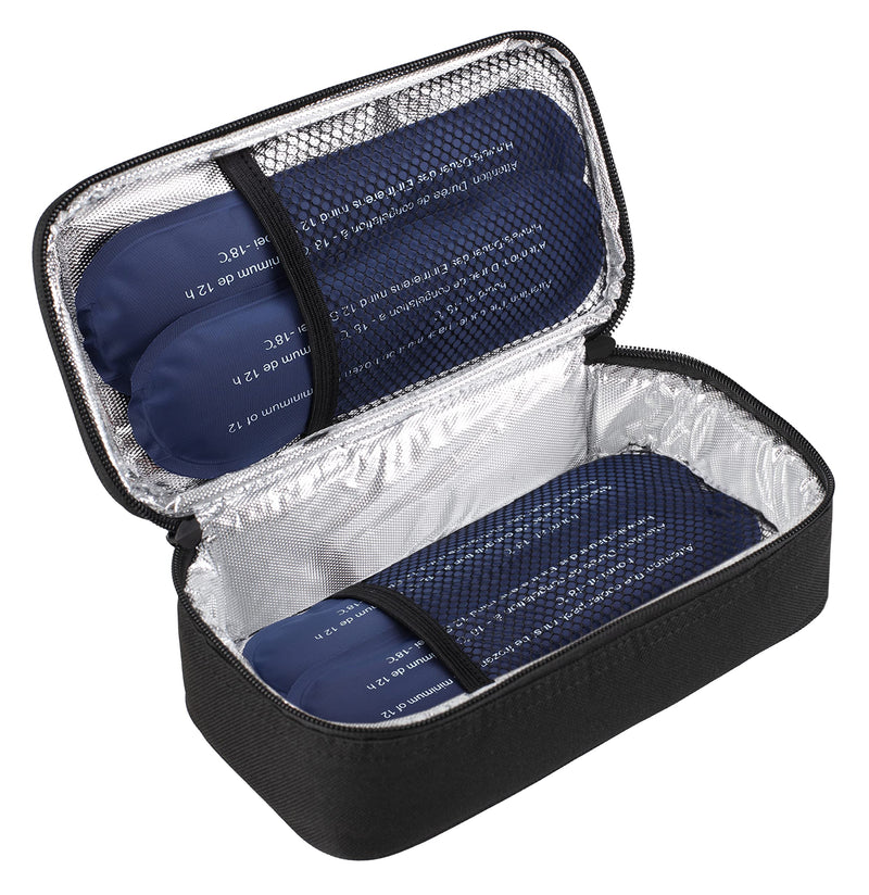 [Australia] - ALLCAMP Insulin Cooler Travel Bag for Diabetic Organize Medication with 4 Ice Packs (Medium（Oxford）, Black) Medium（Oxford） 