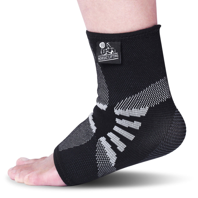 [Australia] - Nordic Lifting Ankle Compression Sleeves (1 Pair) - Support for Injury Recovery & Prevention - (Grey, X-Large) 