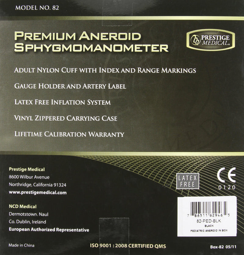 [Australia] - Prestige Medical 82-PED-BLK Pediatric Aneroid Sphygmomanometer,Black Black 