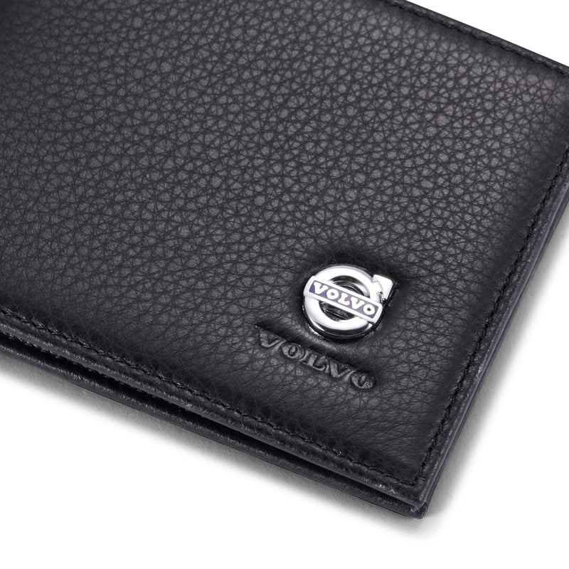 [Australia] - Volvo Bifold Money Clip Wallet with 6 Credit Card Slots - Genuine Leather 