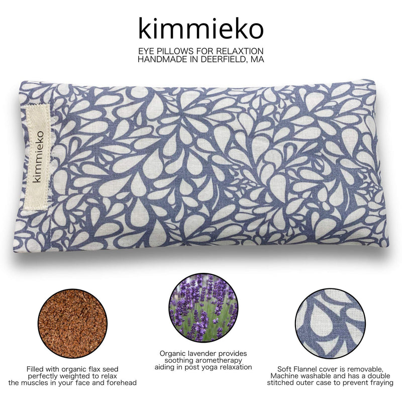 [Australia] - Kimmieko Weighted Eye Pillow for Eyes and Forehead | Washable Case with Organic Lavender and Flax Seed insert | Perfectly Weighted for Relaxation | Hand Made in the USA (Water Flow) Water Flow 