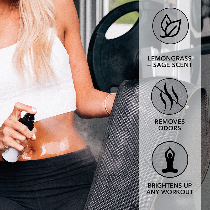 [Australia] - Sweet Sweat Waist Trimmer Cleaning Spray | Freshen & Clean Trimmers, Yoga Mat, Gym Equipment & More! | Made with Lemongrass & Sage Oil (8 Fl Oz) 8 Fl Oz (Pack of 1) 