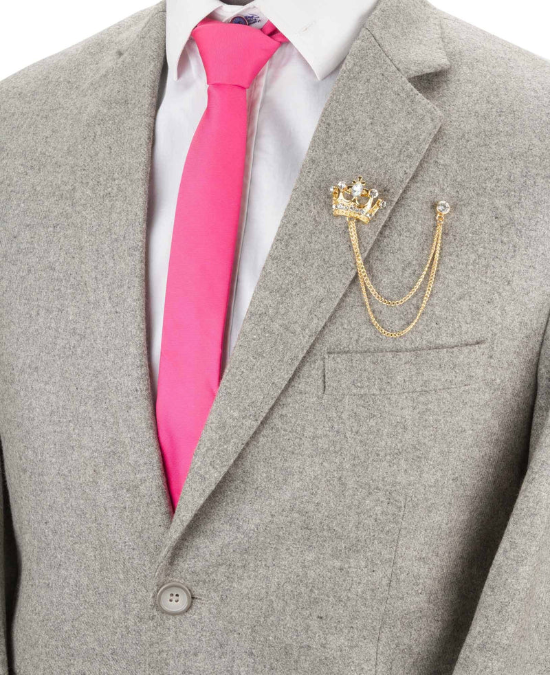 [Australia] - Knighthood Men's Golden Crown With Hanging Chain Brooch Golden, Lapel pin, lapel pins for men 