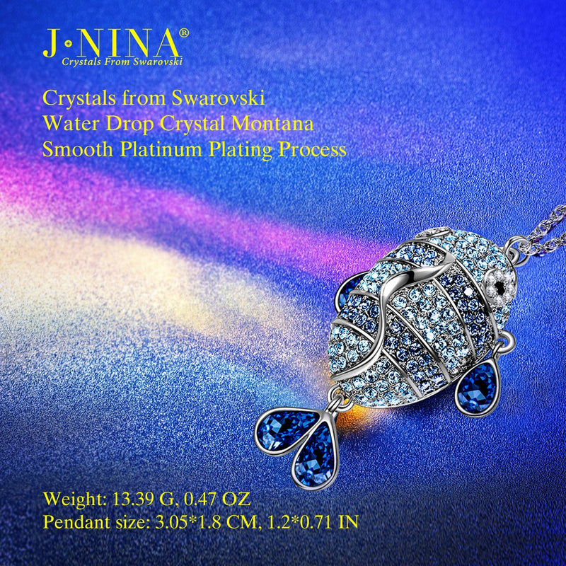 [Australia] - J.NINA ✦Fish Charming Sapphire✦Christmas Jewelry Gifts for Mom Women Necklace Fish Necklace Crystals from Swarovski Enchanted Jewelry Gifts for Her Ladies Girls Wife Girlfriend Sister Mother Lover 