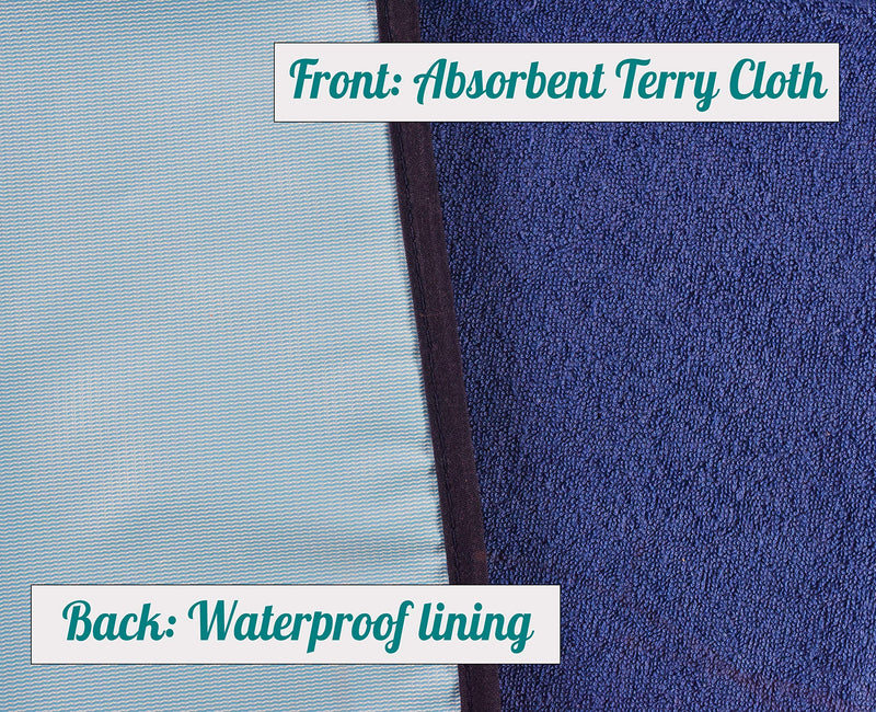 [Australia] - 2 Pack Adult Bibs - Reusable and Washable Cotton Terry Cloth Aprons for Elderly, Seniors and Disabled 