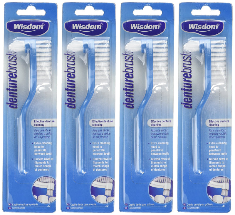 [Australia] - Wisdom Denture Brush, Pack of 4 1 Count (Pack of 4) 