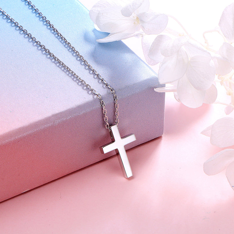 [Australia] - Alphm Sterling Silver Small Cross Pendant Necklace Bracelet Earrings Necklace: Cross 