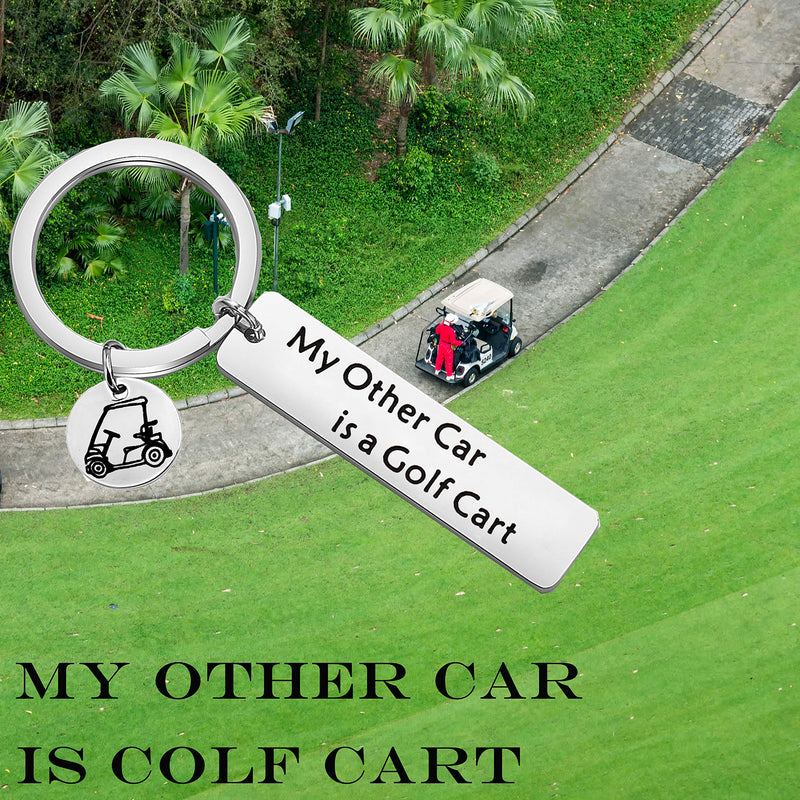 [Australia] - TGBJE Golf Lover Gift My Other Car is A Golf Cart Keychain Gift for Golfers Golf Cart Keychain 