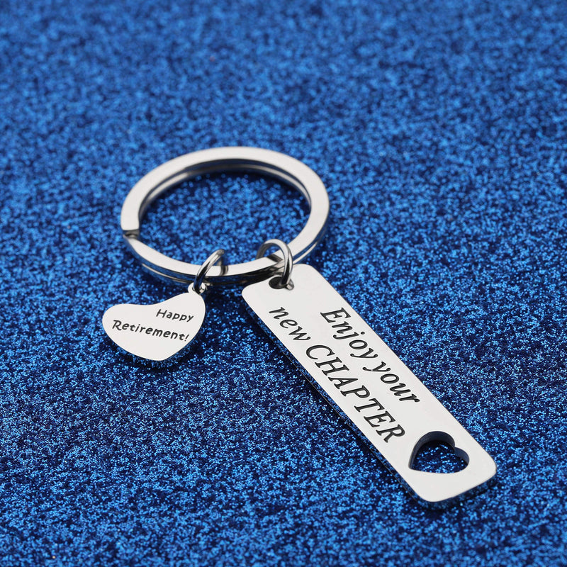 [Australia] - BAUNA Retirement Keychain Enjoy Your New Chapter Retirement Key Ring for Coworker Leaving Retired Gifts 