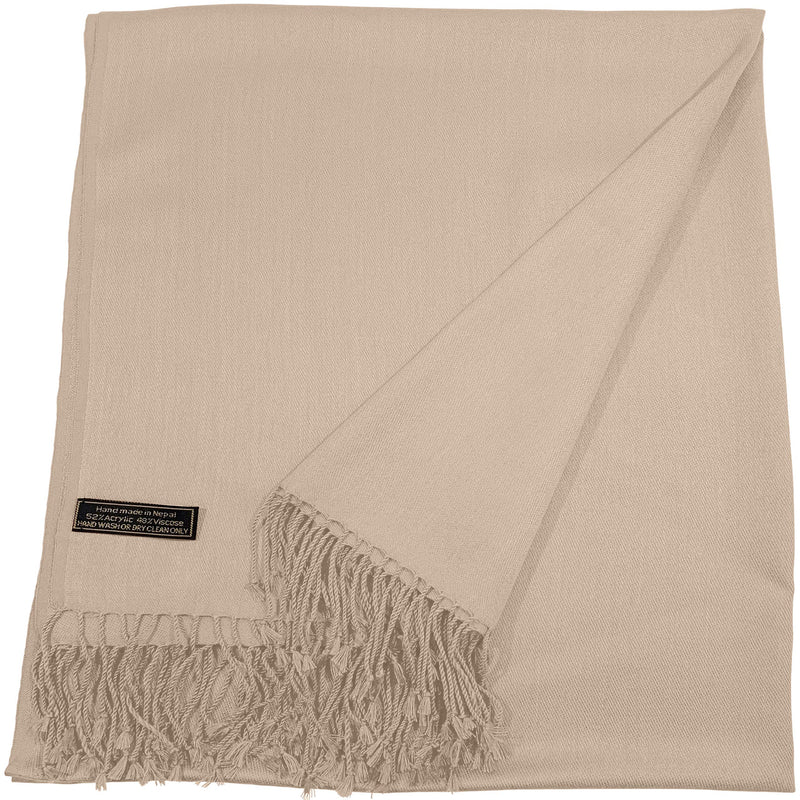 [Australia] - CJ Apparel Solid Colour Design Nepalese Shawl Seconds Scarf Wrap Stole Throw Head Wrap Face Cover Pashmina NEW Champagne Pink 