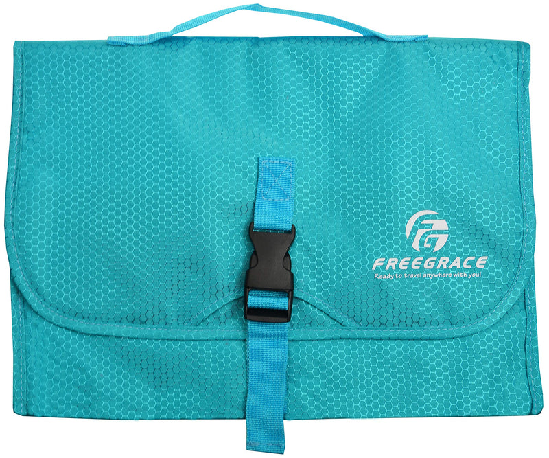 [Australia] - Premium Hanging Toiletry Travel Bag - Cosmetic, Jewelry, Toiletry & Accessory Storage Organizer Bag, Large Size, Various Compartments Aquamarine 