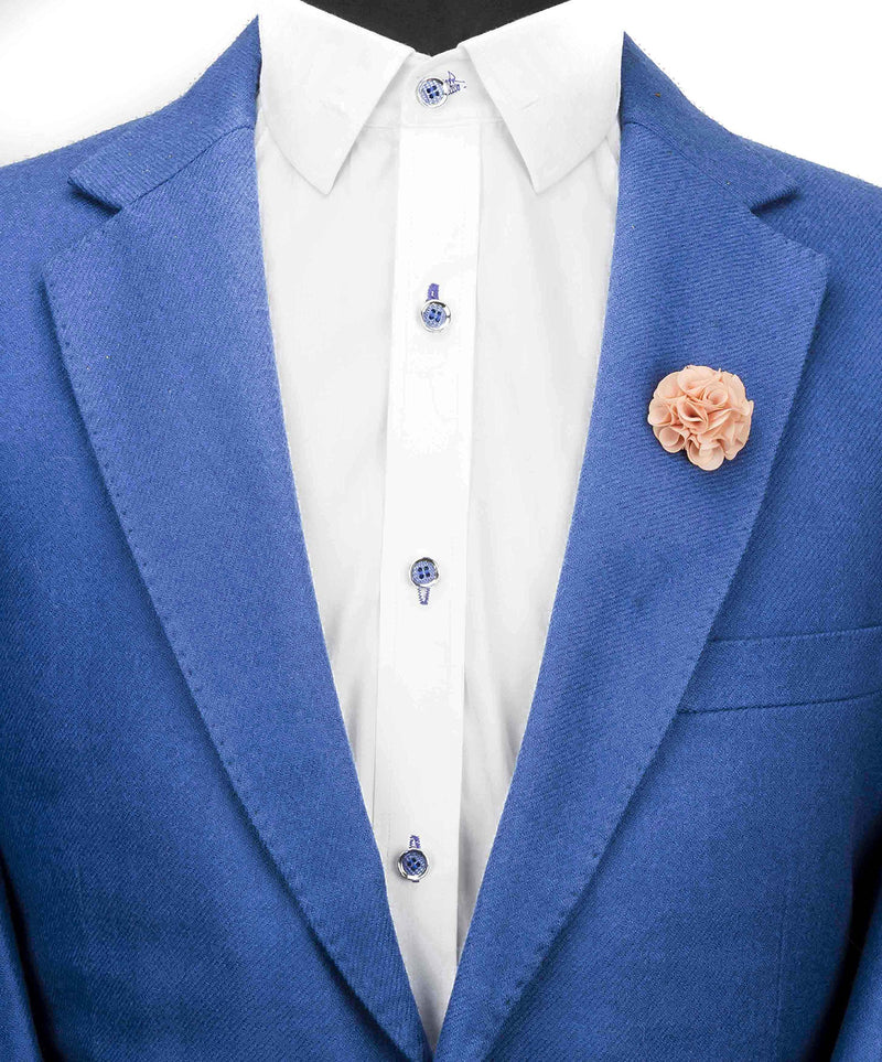 [Australia] - Knighthood Beige Bunch Flower Lapel Pin Badge Coat Suit Wedding Gift Party Shirt Collar Accessories Brooch for Men Beige 