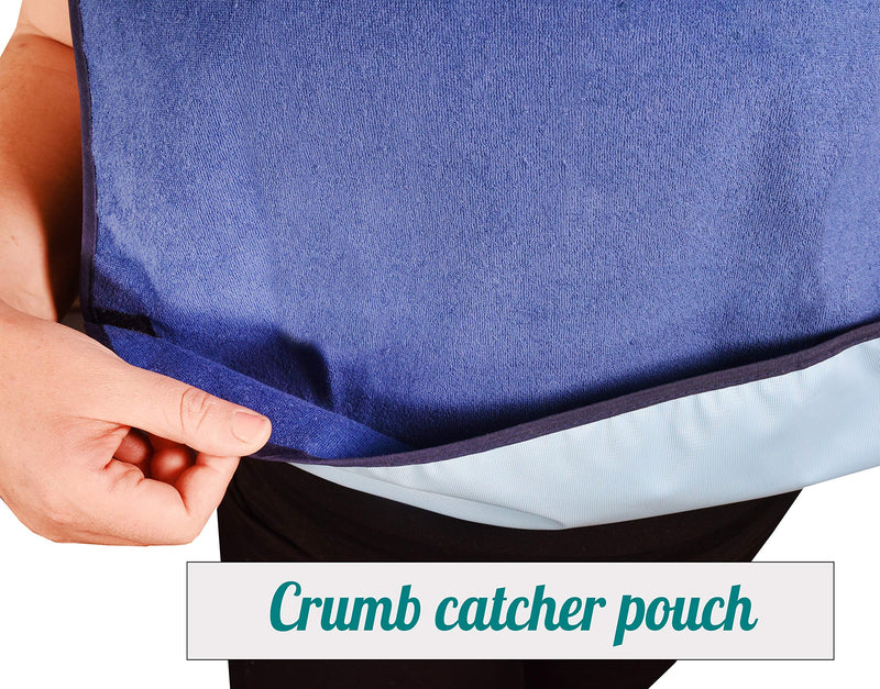 [Australia] - 2 Pack Adult Bibs - Reusable and Washable Cotton Terry Cloth Aprons for Elderly, Seniors and Disabled 