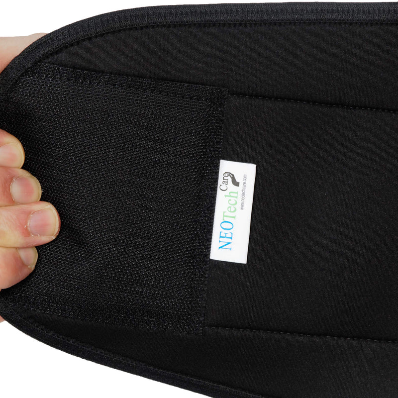 [Australia] - Neotech Care Neoprene Back Brace, Lumbar Support with Double Banded Strong Compression Pull Straps (Black & Blue, Size XXXXL) 4XL 
