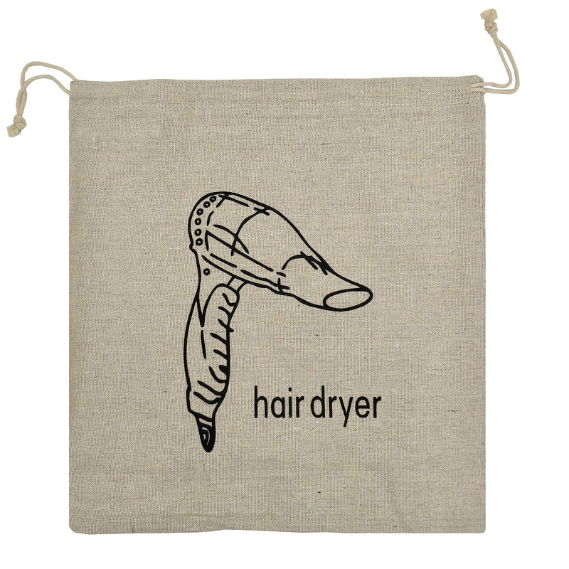 [Australia] - Sanrich 2 Pack Hair Dryer Burlap Bags Drawstring Hotel Storage Bag 12" X 12" 