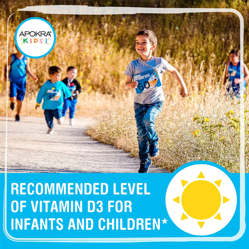 [Australia] - Vitamin D Drops Baby & Kids - Vegan - 60 Days Supply � 30mL � Preservative Free and Sugar Free Kids Vitamins - VIT D 400IU in MCT Oil - 10 micrograms per 0.5mL | APOKRA Kids 