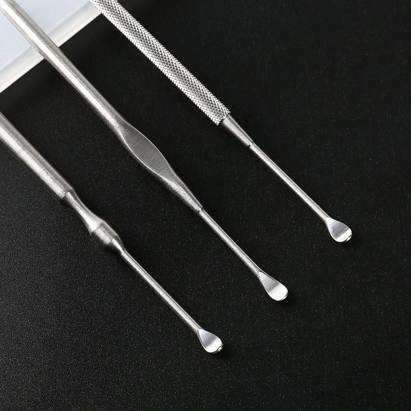 [Australia] - 3PCS Ear Pick Earwax Removal Kit, Geengle Ear Care Set, Premium Stainless Steel Ear Curette with Storage Box, a Cleaning Brush Included 5 Piece Set 