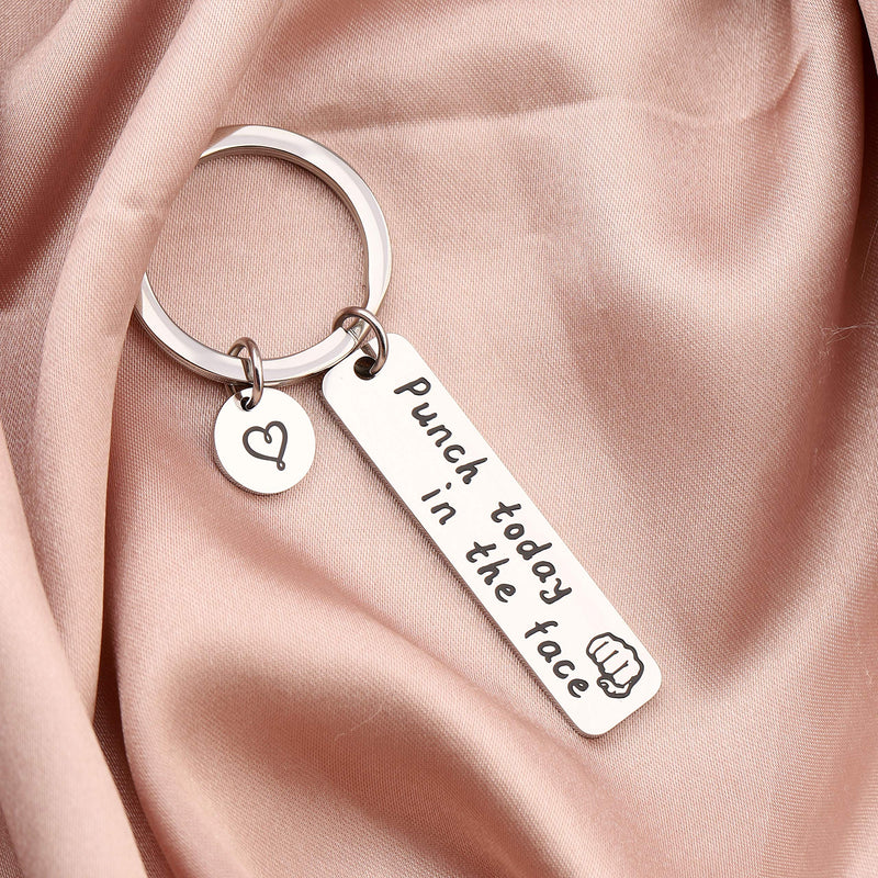 [Australia] - SEIRAA Motivational Quote Jewelry Punch Today in The Face Keychain Graduation Gift Self Care Gift for Her 