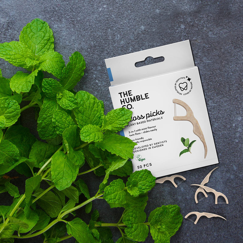 [Australia] - The Humble Co. Plant Based Floss Picks | Fresh Mint | Eco-Friendly, Vegan for Your Everyday Oral Care - Dentist Approved - Removes Plaque and Gives a Fresh Feel (1 x 50p) 50 Count (Pack of 1) 