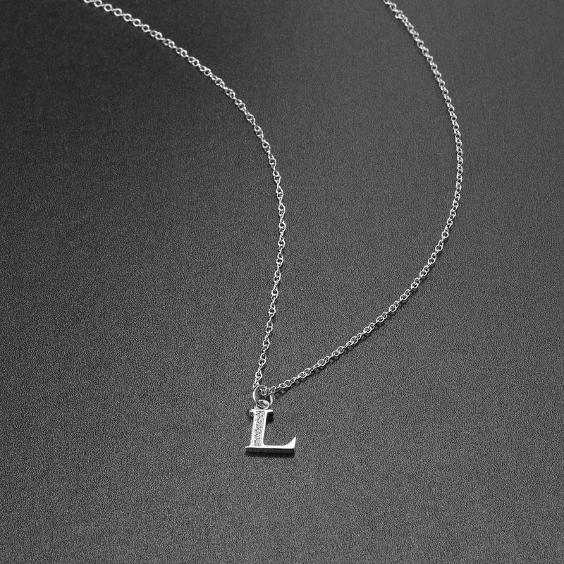 [Australia] - PARTNER Sterling Silver Plated Simple 26 Letter Alphabet Personalized Charm Pendant Necklace Best for Women Teel Girl L 