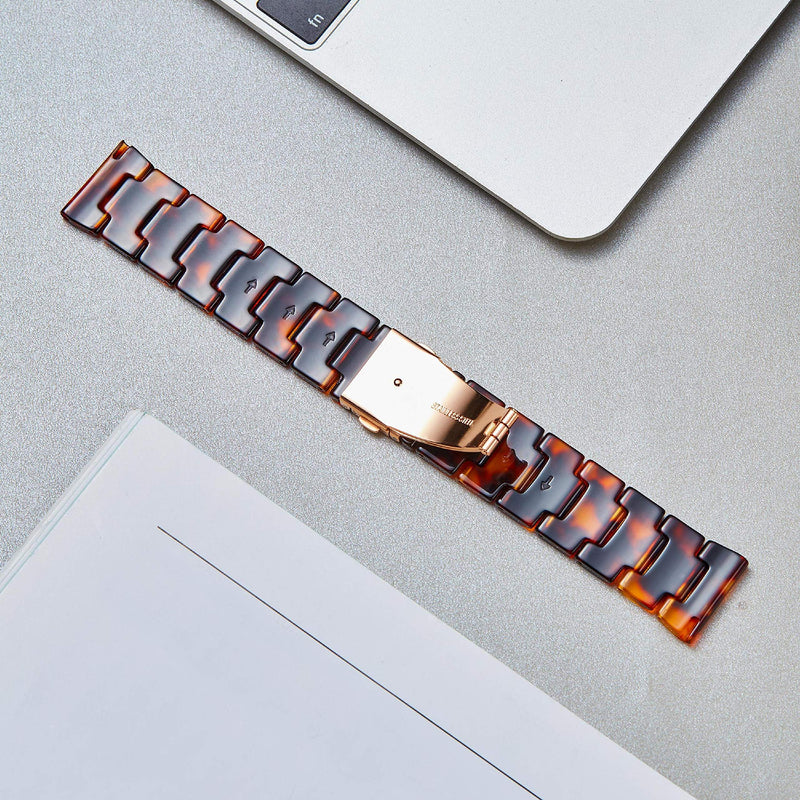 [Australia] - Resin Watch Bands Replacement Watch Straps for Men Women 14 Colors Quick Release Wrist Bands in 3 Sizes 18/20/22mm Fashion Skin-Friendly Watch Bracelets 18mm Amber 
